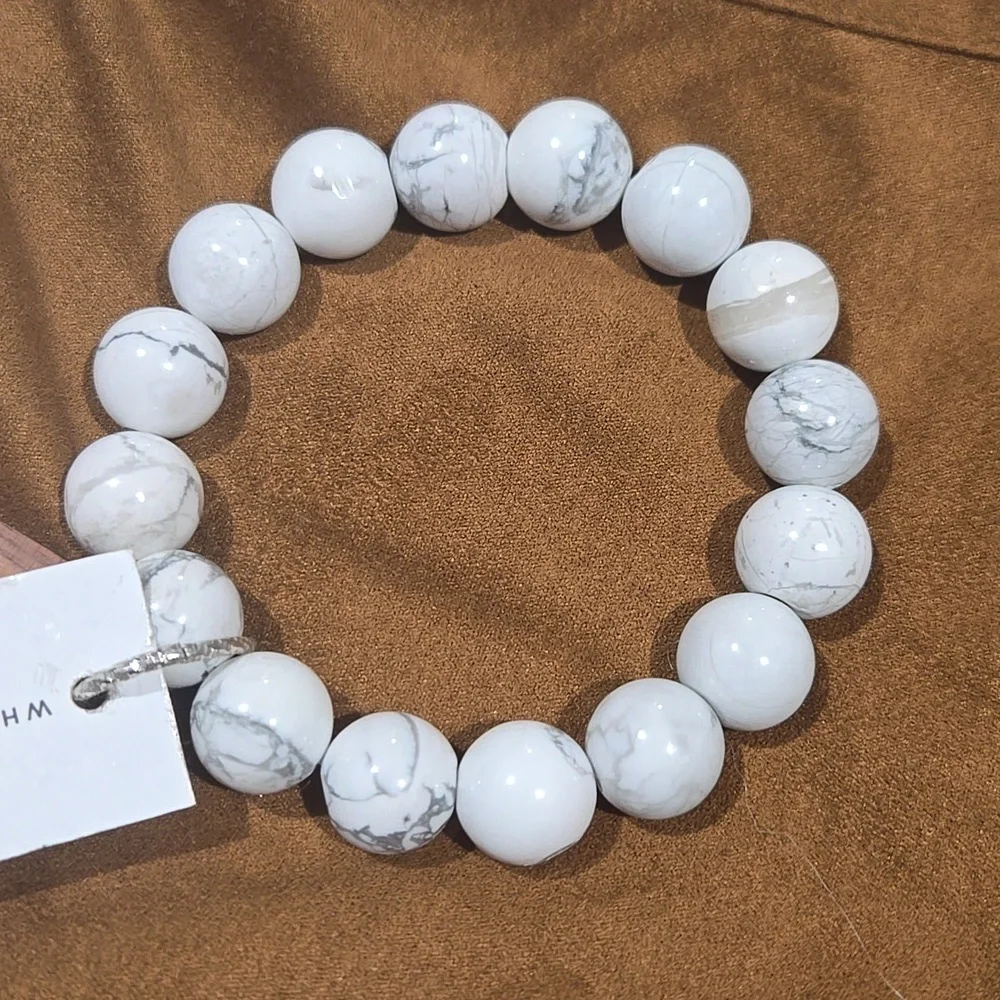 Karma Creations white gray beads bracelet NEW with tags